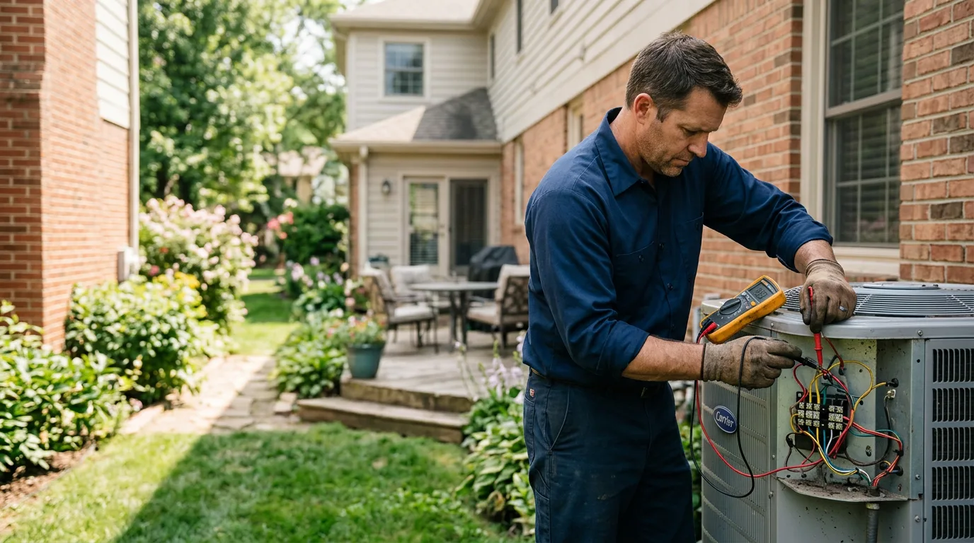 HVAC technician working near New Liberty, IA